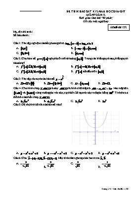 Đề thi khảo sát học kỳ II môn Toán Lớp 12 - Mã đề thi 132